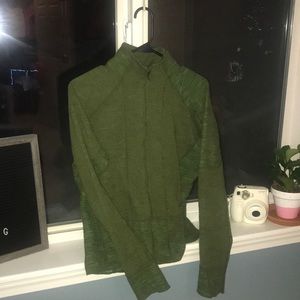 Tight fitting green jacket